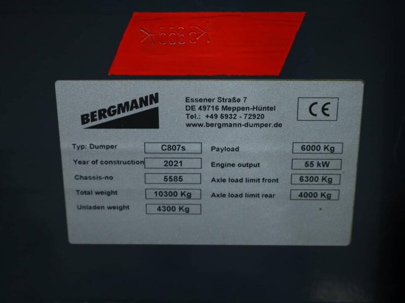 2021 Bergmann C807s Swivel Dumper VV1273 | Dumper | Wieldumper