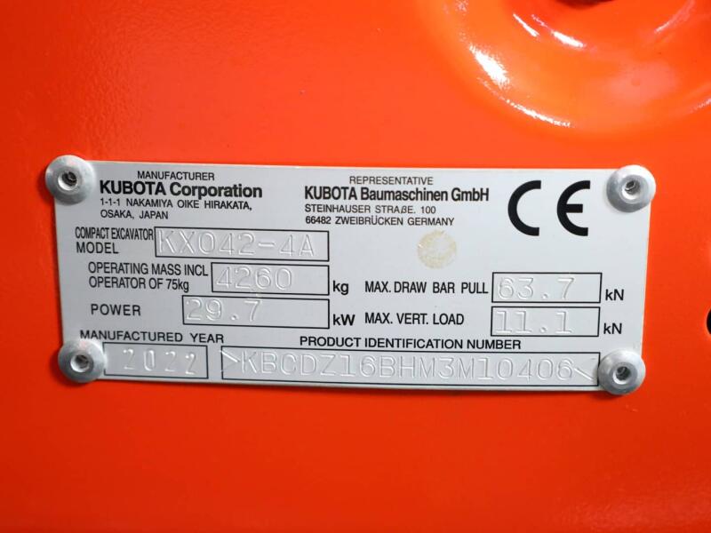 2022 Kubota KX042-4 alpha VK10303 | Graafmachine | Minigraver