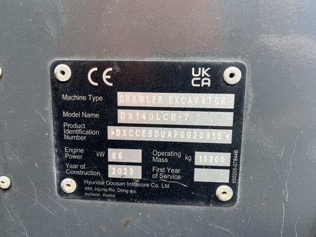 2023 Doosan DX140 LCR-7 VK10818 | Graafmachine | Rups Graafmachine